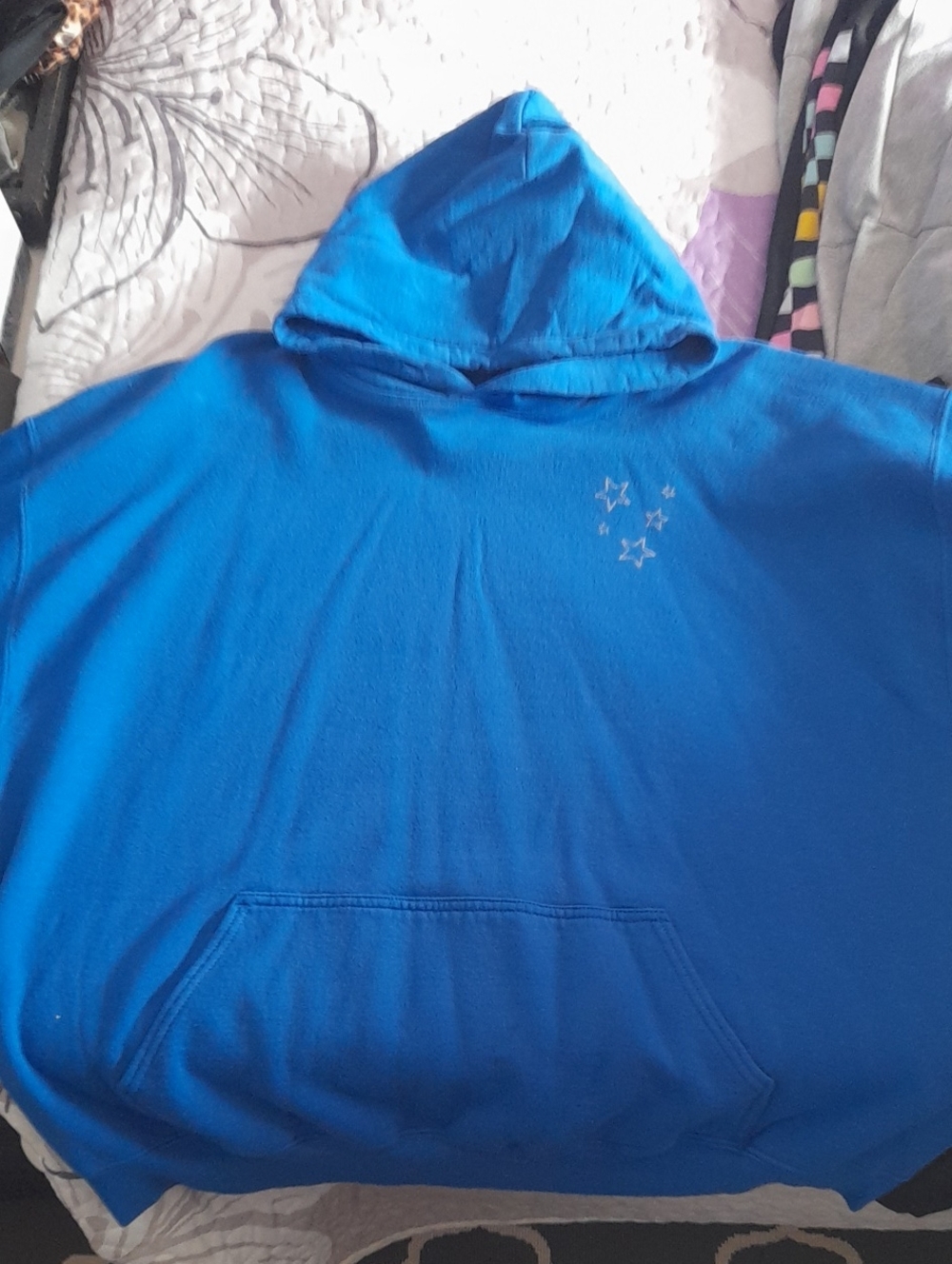 Adult Blue Hooded Sweatshirt with Star Detail